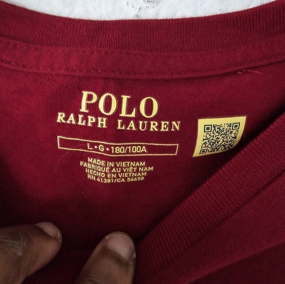 Ralph Lauren T Shirt Men’s Sz L  Red Slim Fit Logo Crew Neck Normcore Casual - Picture 5 of 9